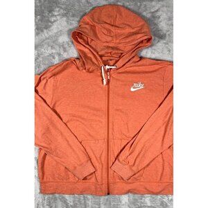 Nike Men’s Orange Lightweight Hoodie Sweatshirt – Organic Cotton Blend, Size XL